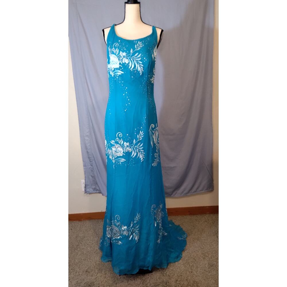 Avanti Beaded Silk Gown